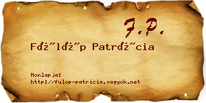 Fülöp Patrícia névjegykártya
