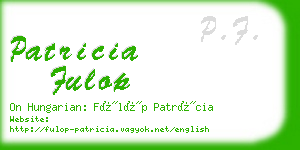 patricia fulop business card